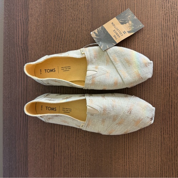 TOMS Classic Metallic Dragonflies Print sz 9.5 - Picture 3 of 5